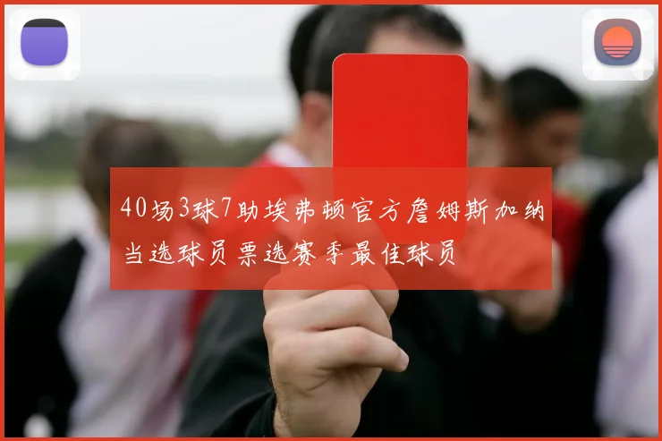 40场3球7助埃弗顿官方詹姆斯加纳当选球员票选赛季最佳球员